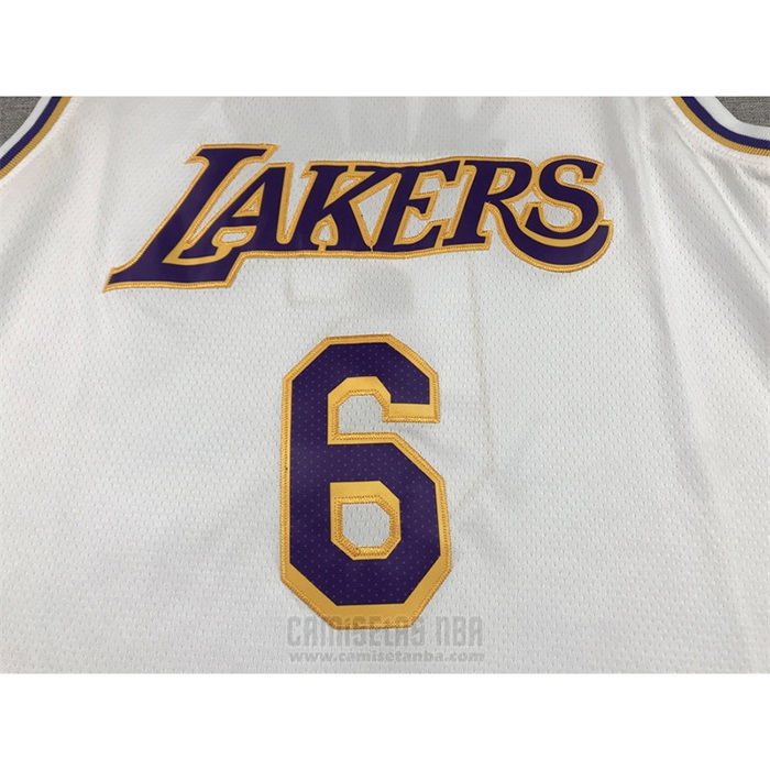 Camiseta Los Angeles Lakers LeBron James #6 Association 2022-23 Blanco